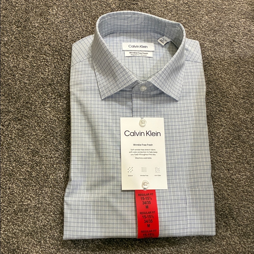 Calvin Klein Men's Plaid Dress Shirt